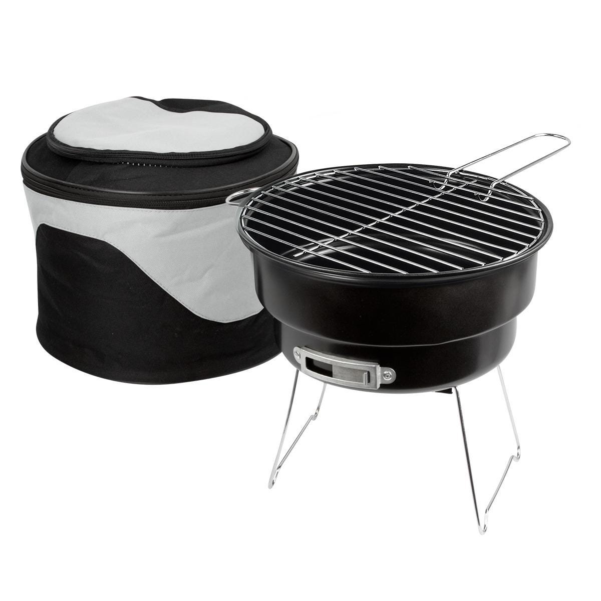 ASADOR CON HIELERA CAMPING NEGRO
